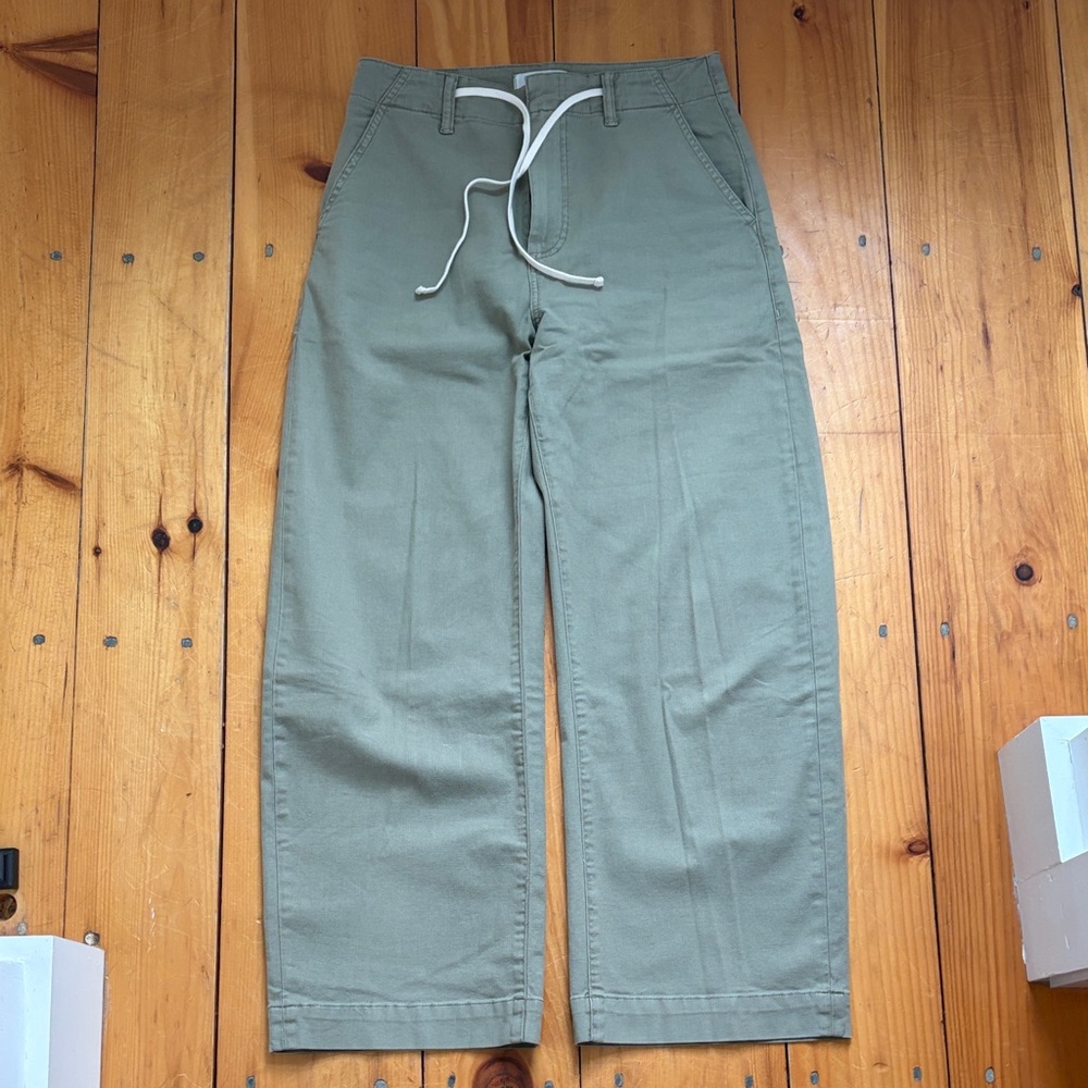 PAIGE Arellia Ankle Barrel Leg Pant - Olive, Size 27